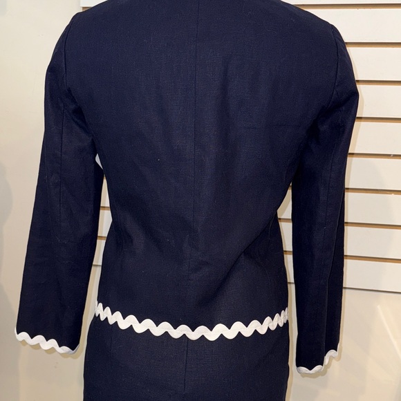 J.Crew Navy with White Trim Blazer and Skirt Set - Picture 7 of 11
